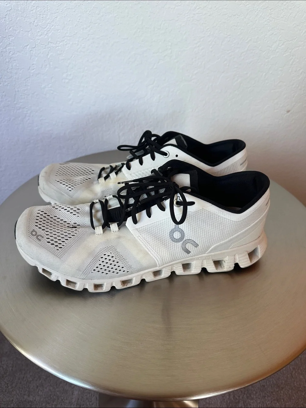 On Cloud Men's Athletic Running Shoes in White/Black - Picture 4 of 11